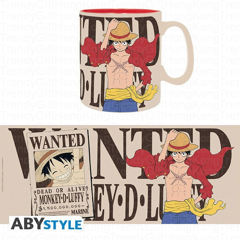 One Piece 路飛 Wanted 陶瓷馬克杯，460 毫升