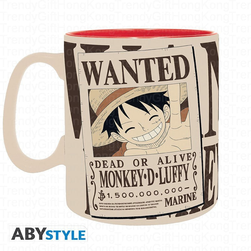 One Piece 路飛 Wanted 陶瓷馬克杯，460 毫升