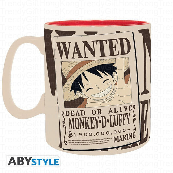 One Piece 路飛 Wanted 陶瓷馬克杯，460 毫升