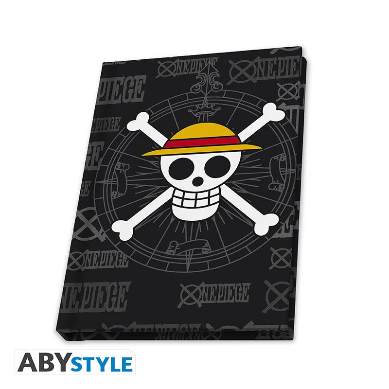 One Piece Skull 禮品套裝，玻璃杯、金屬襟章及 A6 筆記本