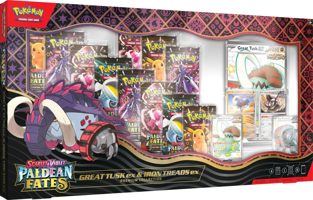 Pokémon Paldean Fates Great Tusk & Iron Treads Premium Box trendygifthk