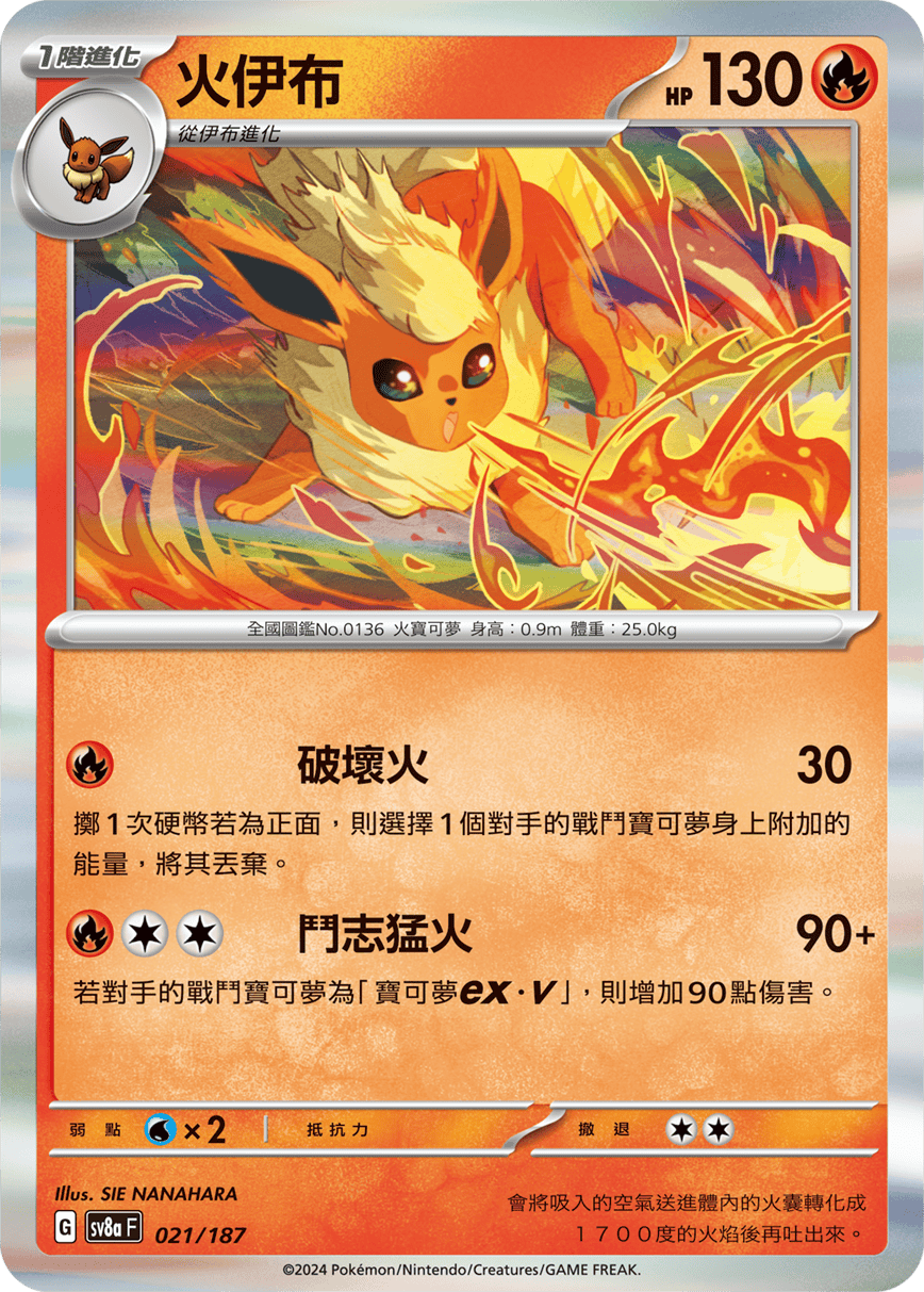 Pokemon TCG Card sv8a Terastal Festival ex Traditional Chinese Card SV8aF 021/187 火伊布 trendygifthk