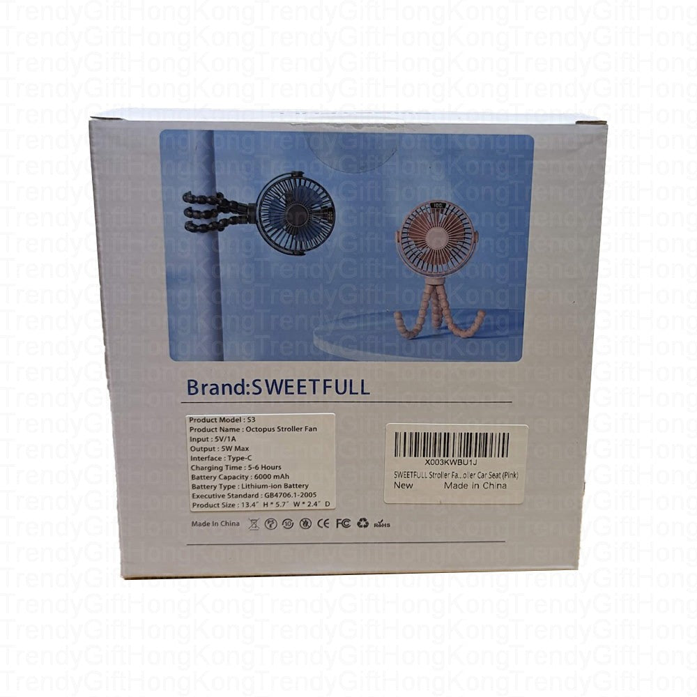 Sweetfull Octopus Switching Fan S3 - Super Power 6000mAh - White trendygifthk