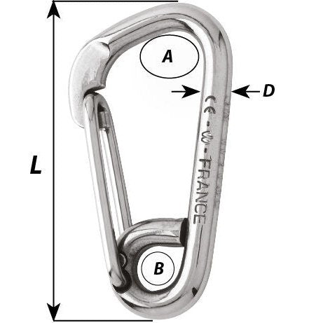 Wichard Asymmetric Carabiner Hook - 60mm Length, Part #2323 trendygifthk