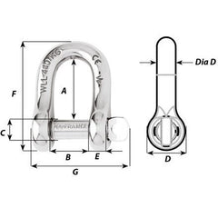 Wichard Captive Pin D Shackle - Diameter 6 mm | Part #1403 trendygifthk