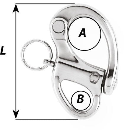 Wichard 2471 HR snap shackle with fixed eye 50mm stainless steel marine hardware