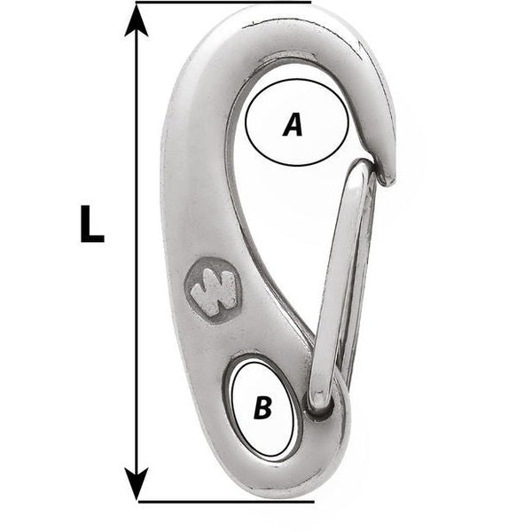 Wichard 2479 Safety snap hook 35mm stainless steel marine hardware