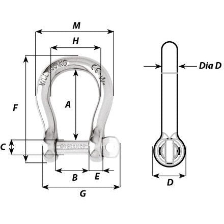 Wichard Self-locking Bow Shackle - 4mm Dia | 316 Stainless Steel #WIC-1241 trendygifthk