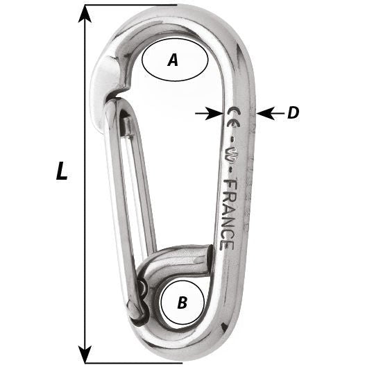 Wichard Symmetric Carabiner Hook - Length: 60 mm, Part #2313 trendygifthk