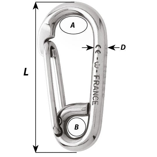 Wichard Symmetric Carabiner Hook - Length: 60 mm, Part #2313 Secondary image
