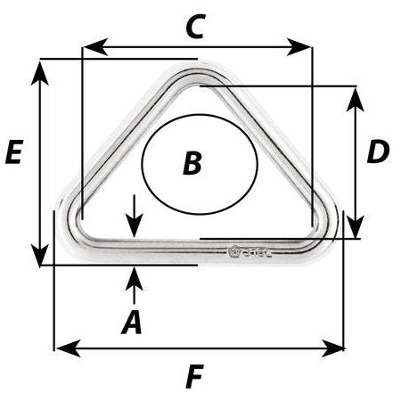 Wichard Triangle - 316L - 4.4mm Stock Diameter - 30mm Inner Diameter (Part #6731) Secondary image