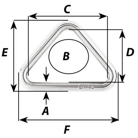 Wichard Triangle - 316L - 4mm Stock Diameter - 30mm Inner Diameter Part #6731 trendygifthk