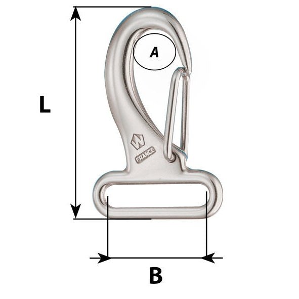 Wichard Webbing Snap Hook - 30mm - Length: 60mm #2284 | Grade 316L Stainless Steel trendygifthk