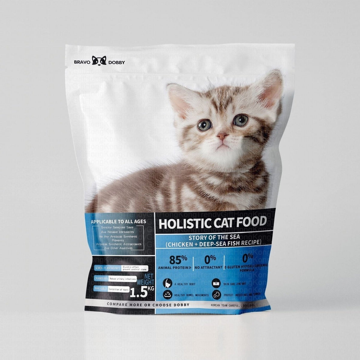 Bravo Dobby Chicken & Deep Sea Fish cat food, Lyophilized Cashmere Series