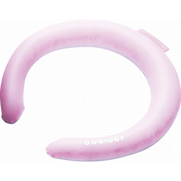 Reverse angled view of the pink COOLOOP cooling neck ring.