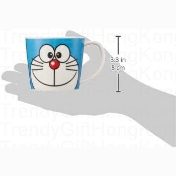 Doraemon mug size graphic showing an approximate height of 8 cm