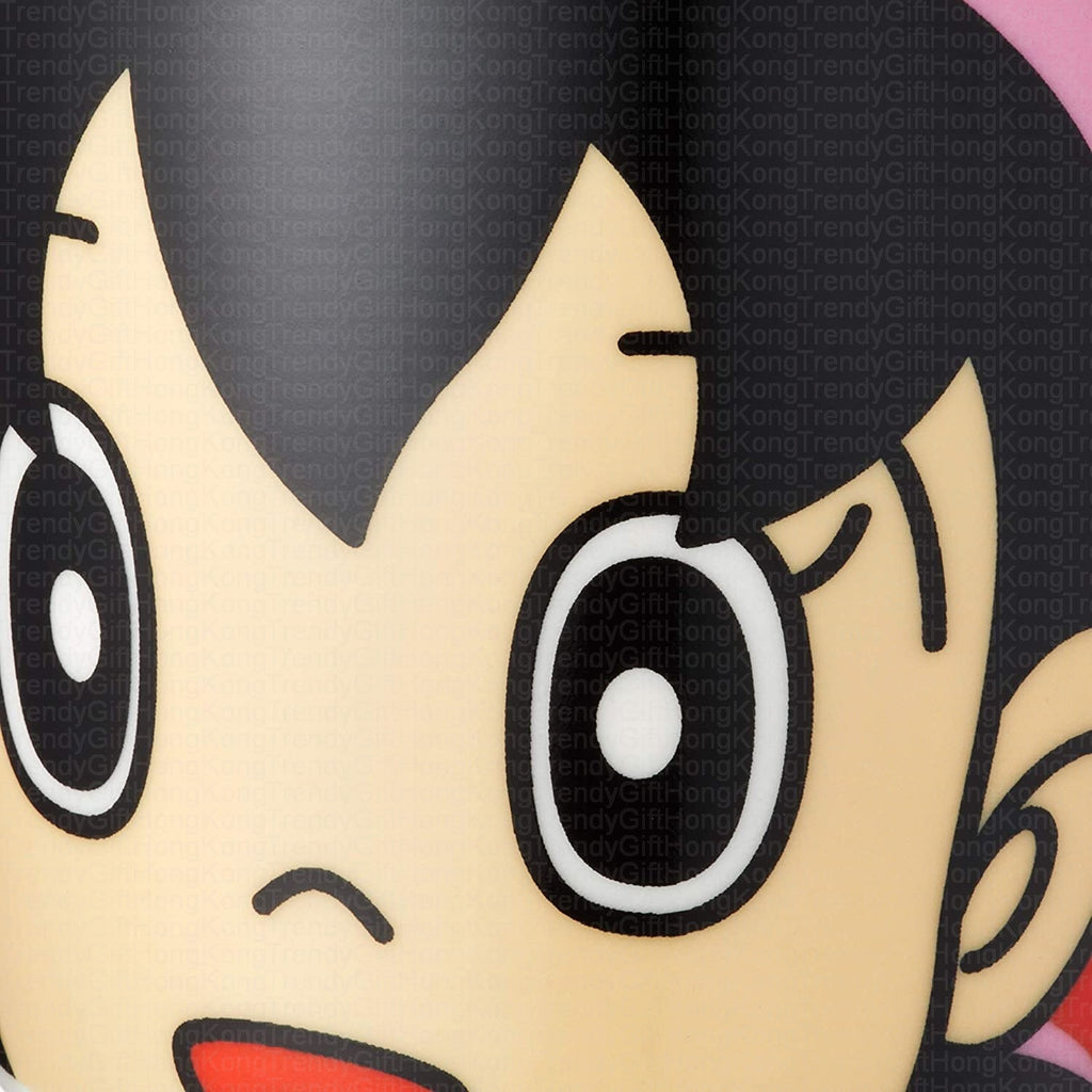Close-up of Shizuka character artwork on the pink ceramic mug