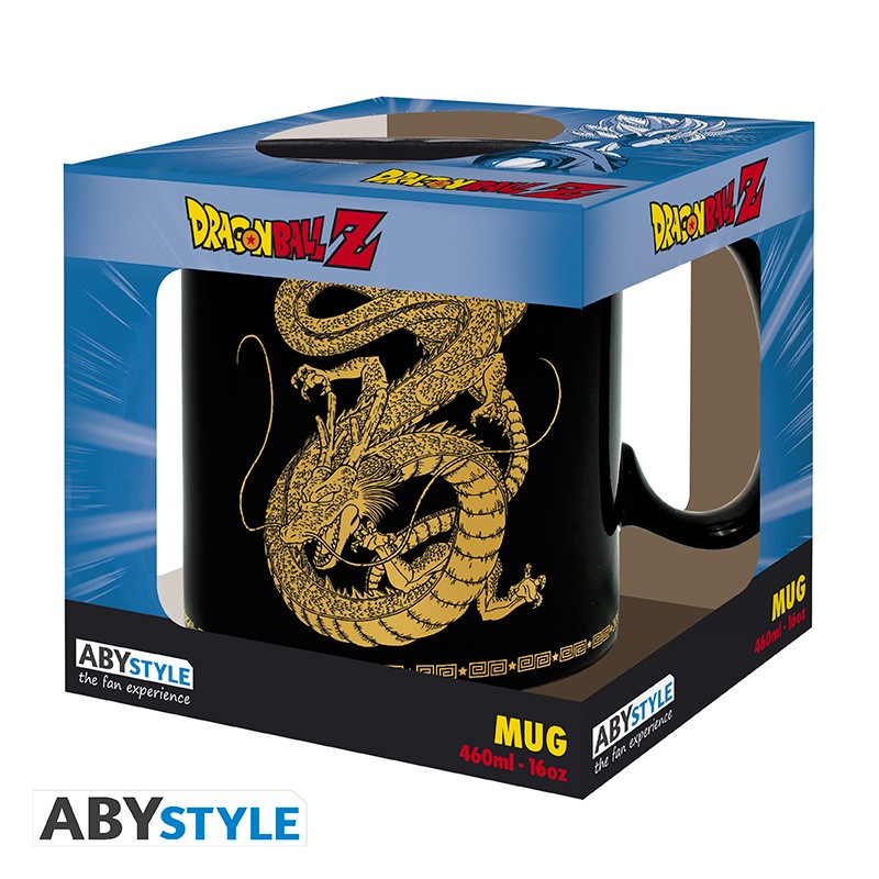 ABYstyle Dragon Ball Z ceramic mug featuring Golden Shenron and seven Dragon Balls, 460 ml