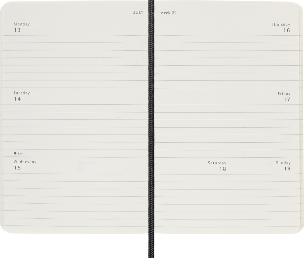 Moleskine 2026 12 Month Weekly Horizontal Planner Notebook - Black Color trendygifthk