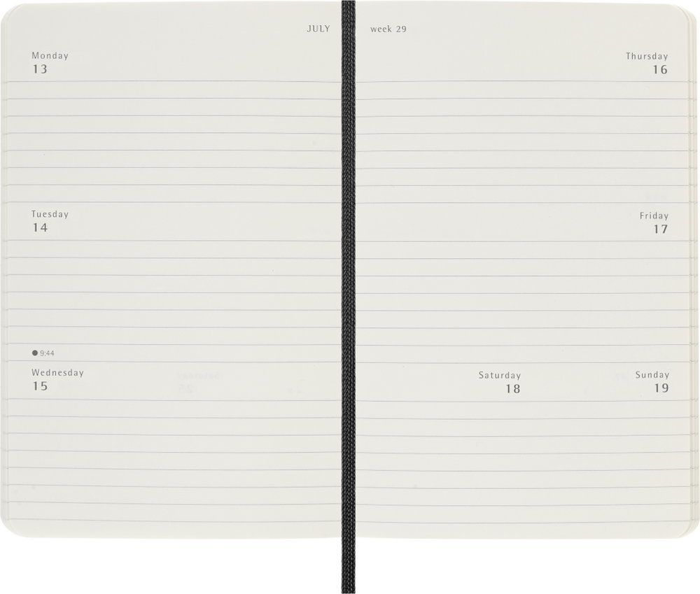 Moleskine 2026 12 Month Weekly Horizontal Planner Notebook - Black Color trendygifthk