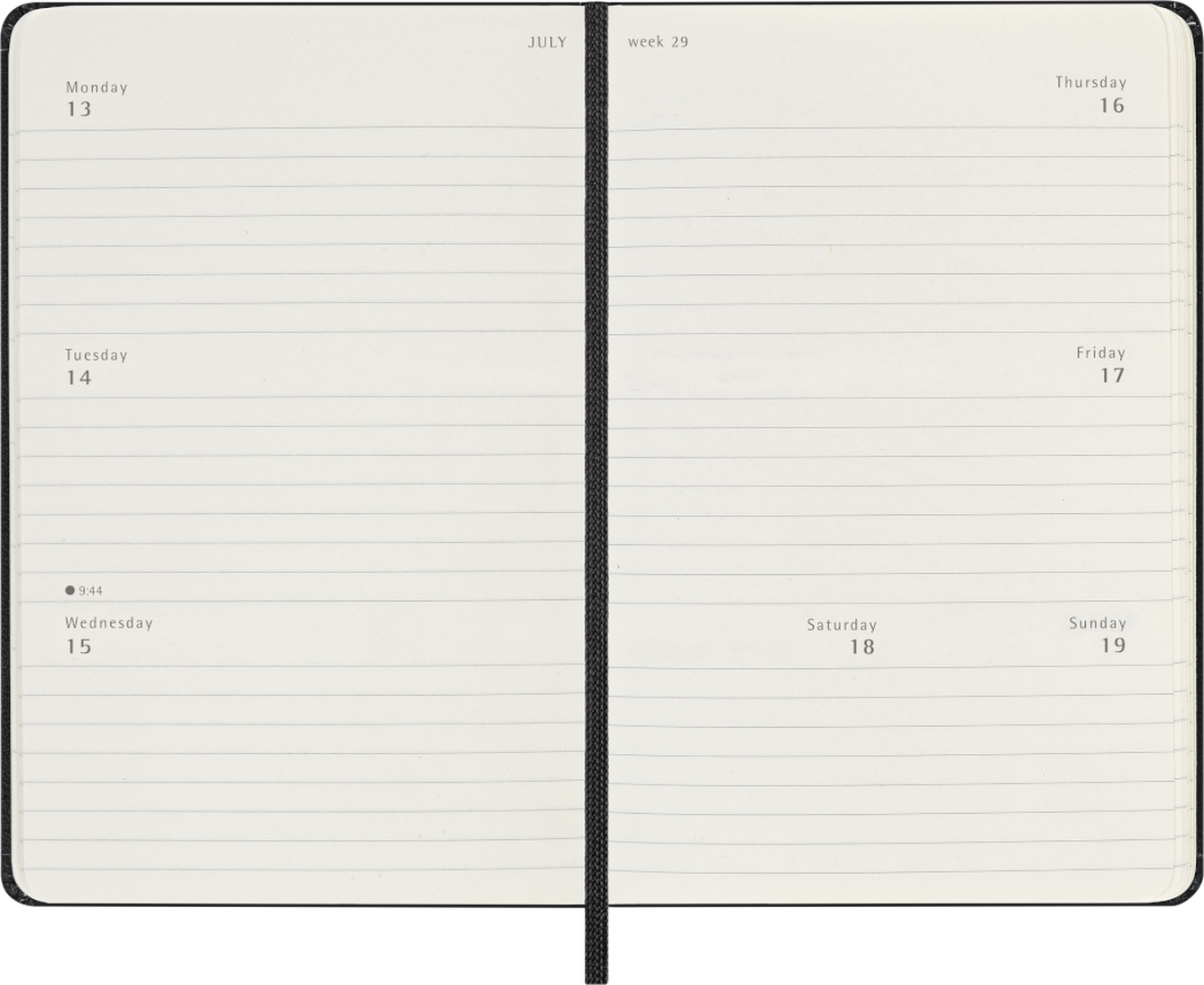 Moleskine 2026 12 Month Weekly Horizontal Planner Notebook - Black Color trendygifthk