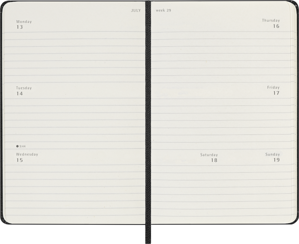 Moleskine 2026 12 Month Weekly Horizontal Planner Notebook - Black Color trendygifthk