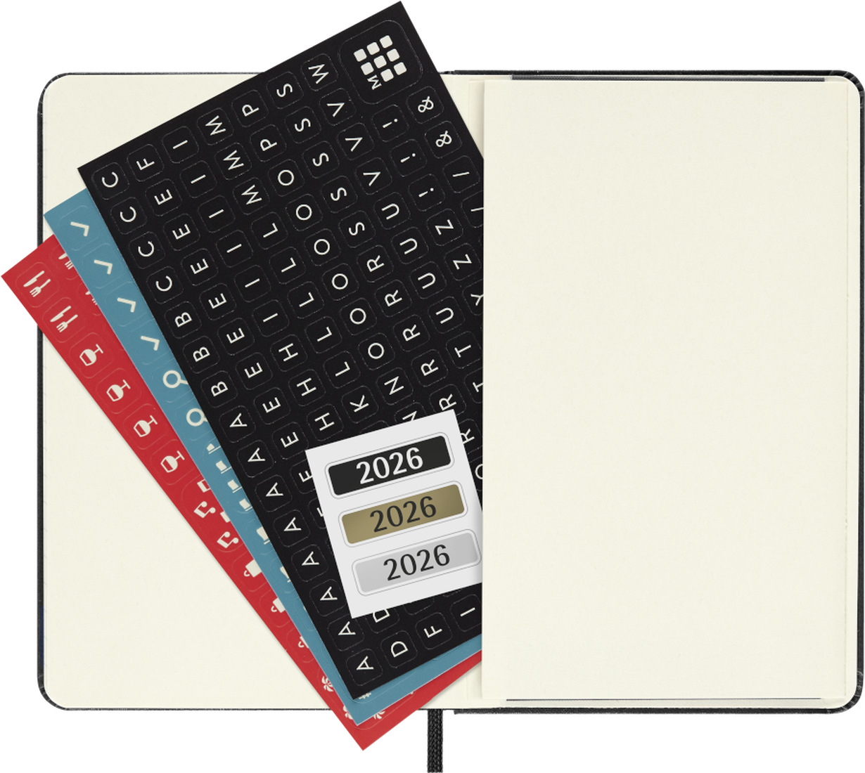 Moleskine 2026 12 Month Weekly Horizontal Planner Notebook - Black Color trendygifthk