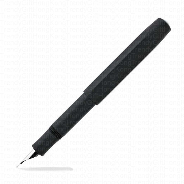 Black Kaweco AL Sport fountain pen shown uncapped with its nib section visible.