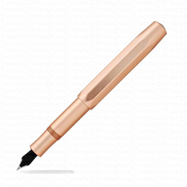 Rose gold Kaweco AL Sport pen shown with a dark nib section.