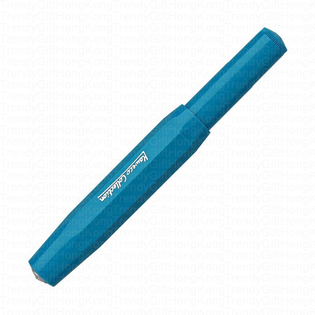 Cyan Kaweco Collection Sport fountain pen shown from the opposite side.