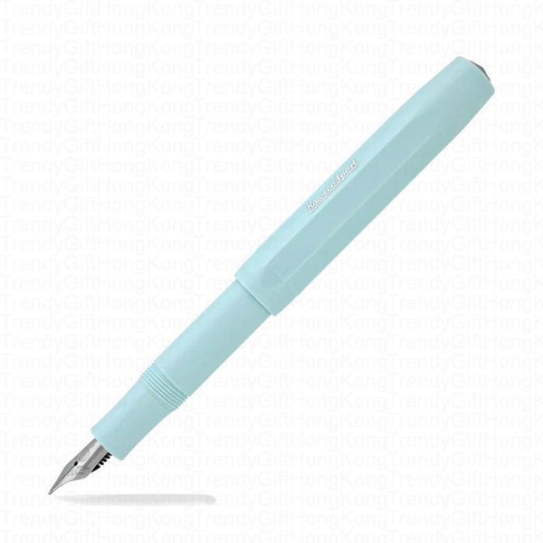 Side view of an uncapped mint Kaweco pen and exposed nib