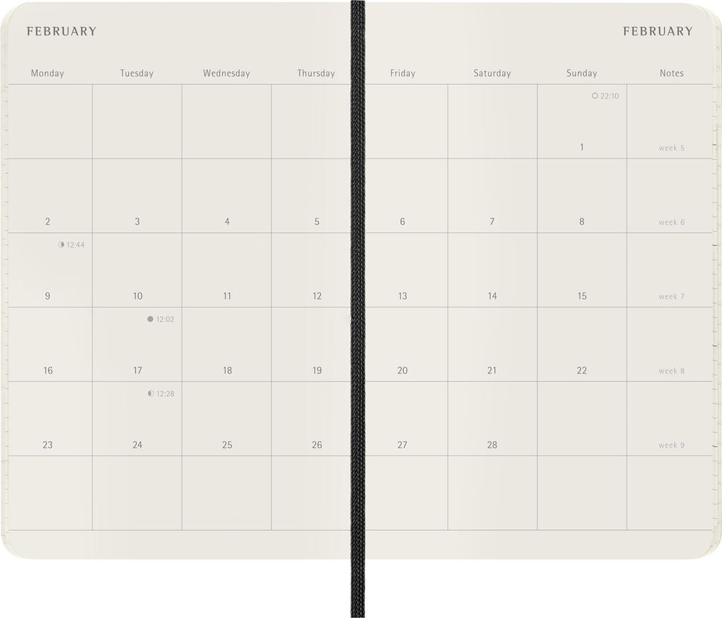 Moleskine 2026 planner with notes and contacts sections