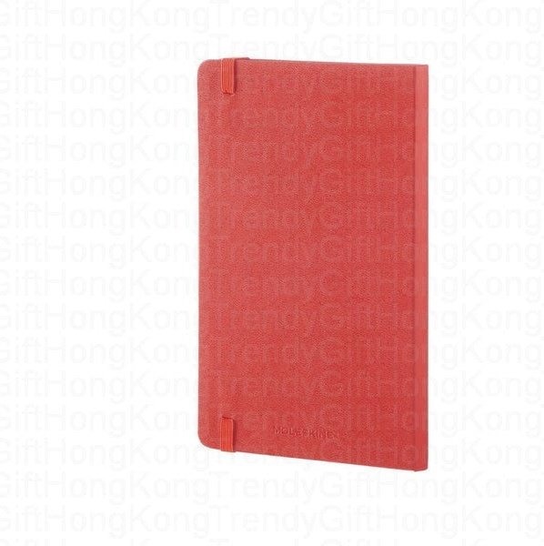 Back cover of the red Moleskine notebook with matching elastic