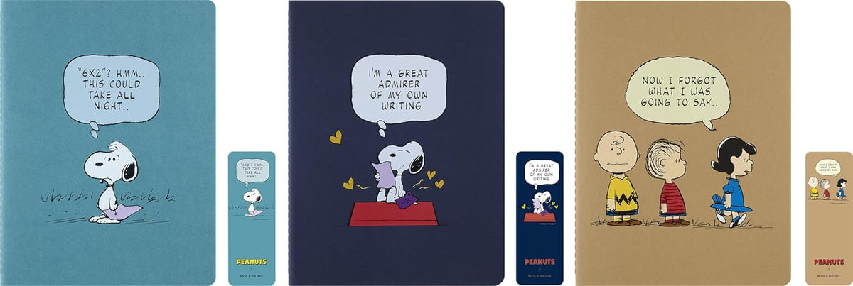 Moleskine Peanuts XL Cahier 橫線筆記本三本套裝，19 × 25 厘米