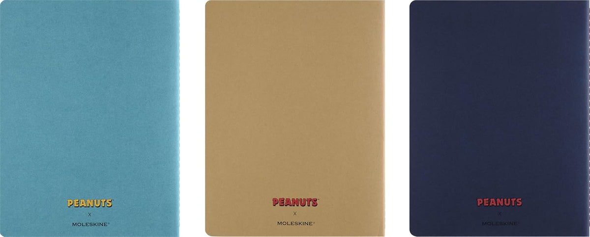 Moleskine Peanuts XL Cahier 橫線筆記本三本套裝，19 × 25 厘米