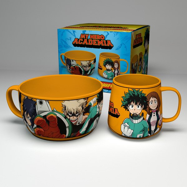 My Hero Academia breakfast set with mug and bowl