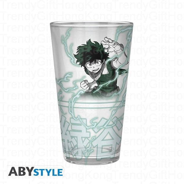 My Hero Academia gift pack with glass, metal pin and A6 notebook