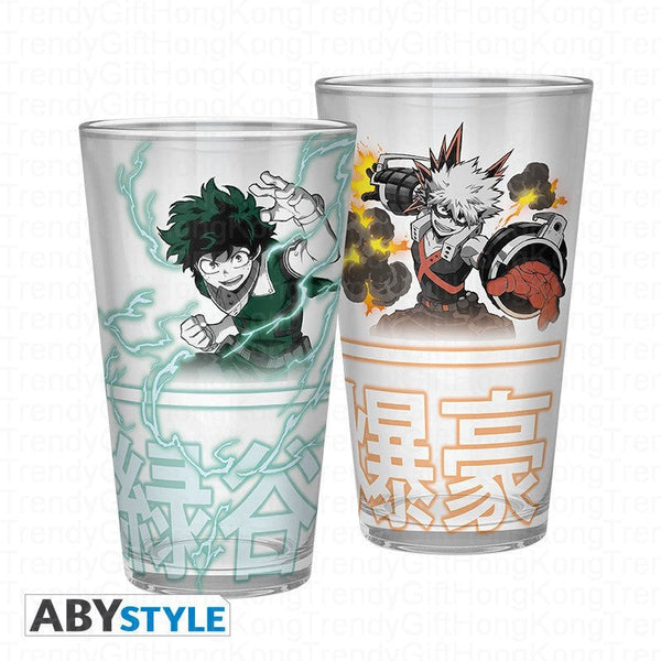 My Hero Academia Izuku Midoriya and Katsuki Bakugo 400ml glass