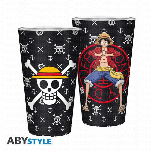 ABYstyle One Piece Luffy design 400 ml drinking glass.
