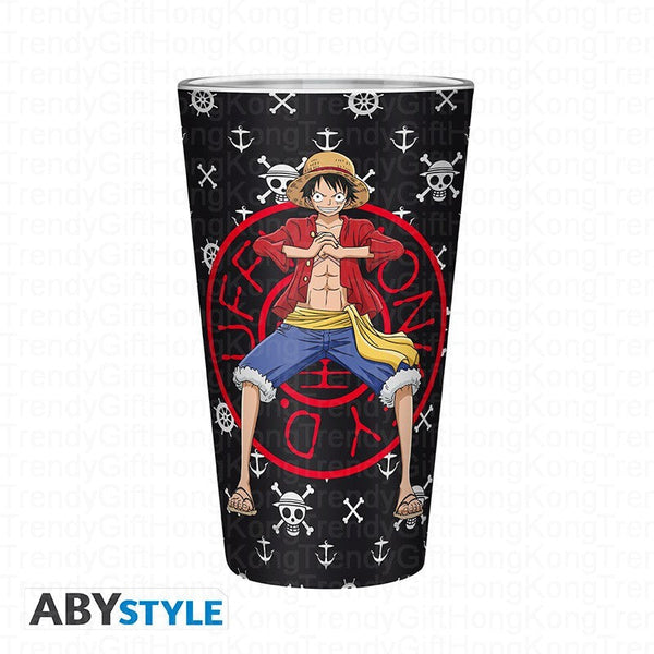 ABYstyle One Piece Luffy design 400 ml drinking glass.