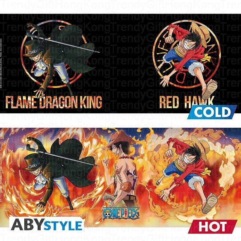 One Piece Luffy and Sabo heat-changing mug by ABYstyle, 460ml