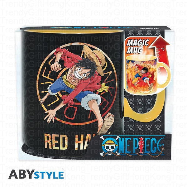 One Piece Luffy and Sabo ceramic mug with temperature-changing design, ABYstyle