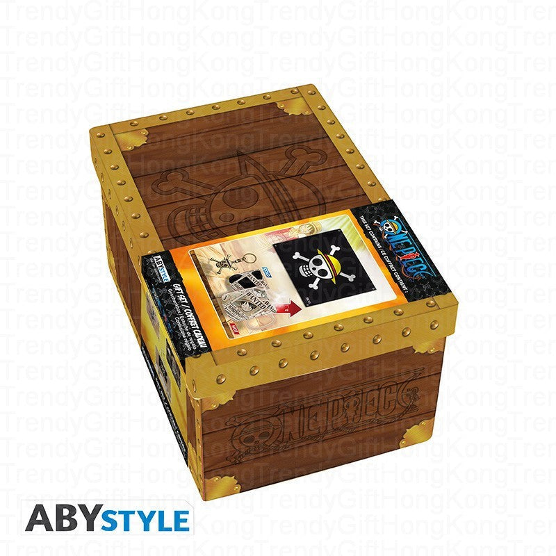 ABYstyle One Piece gift pack with flag, 3D keychain and 460 ml heat-change mug. 主圖