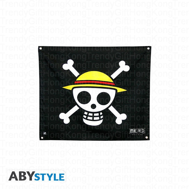 ABYstyle One Piece gift pack with flag, 3D keychain and 460 ml heat-change mug.