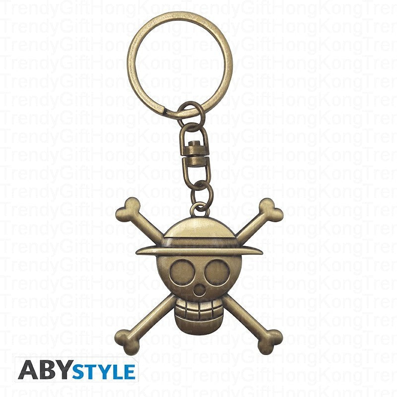 ABYstyle One Piece gift pack with flag, 3D keychain and 460 ml heat-change mug.