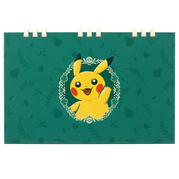 Pokémon Pikachu desktop card file with three pockets, holds up to 42 cards.