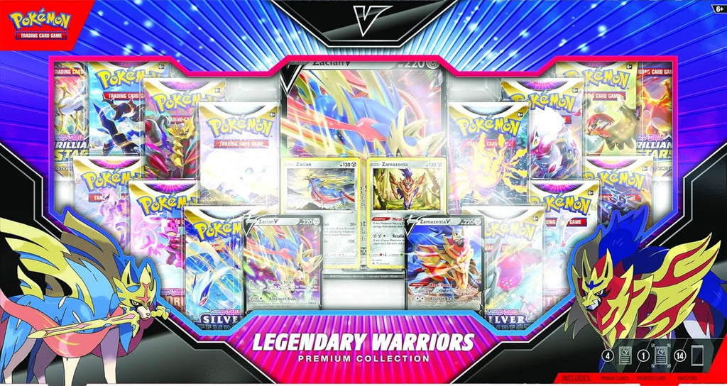Pokémon Legendary Warriors Premium Collection Box with Zacian and Zamazenta promos