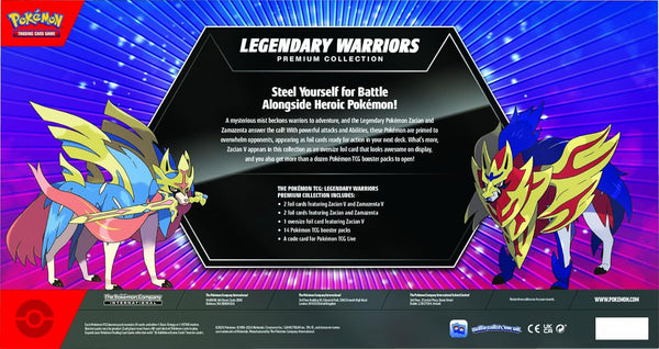 Pokémon Legendary Warriors Premium Collection Box and oversized Zacian V promo