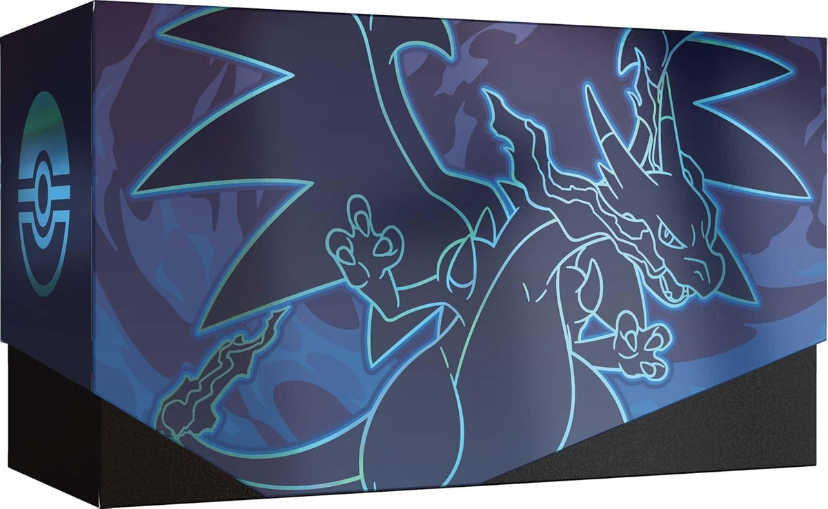 Pokémon TCG Mega Evolution Phantasmal Flames Elite Trainer Box with 9 booster packs.