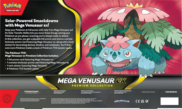 Pokémon Mega Venusaur ex oversized lenticular promo card and tech sticker
